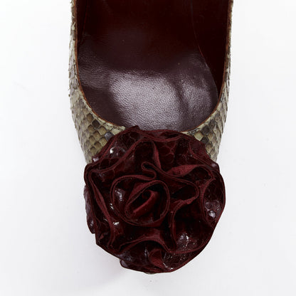 Women's Manolo Blahnik Leather Rose Pumps