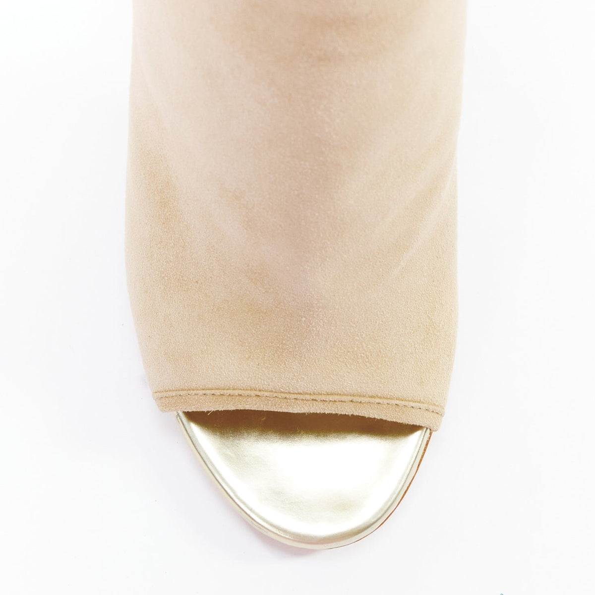 Women's Jimmy Choo Suede Gold Heel Booties