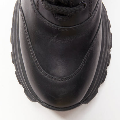 Women's Miu Miu Leather Lace Up Chunky Boots