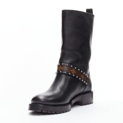 Women's Louis Vuitton Monogram Motorcycle Boots