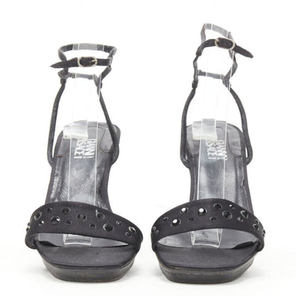 Women's Gianni Versace Satin Crystal Sandals