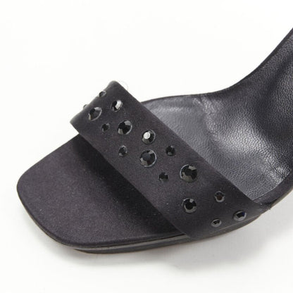 Women's Gianni Versace Satin Crystal Sandals