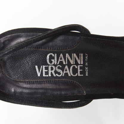 Women's Gianni Versace Satin Crystal Sandals