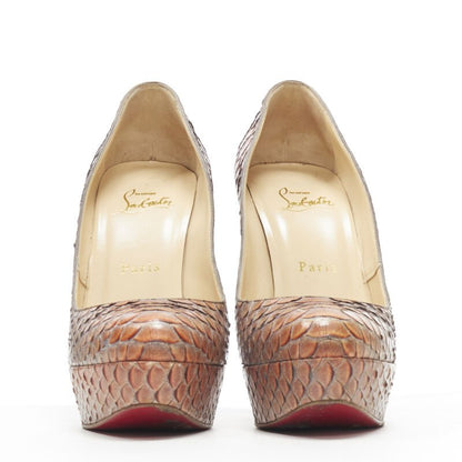 Women's Christian Louboutin Scaled Leather Pump