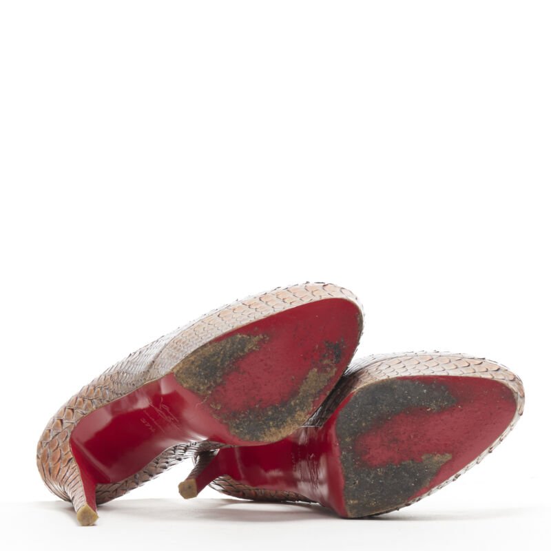 Women's Christian Louboutin Scaled Leather Pump