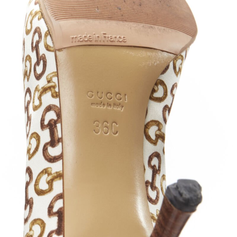 Women's Gucci Leather Trim Bamboo Satin Pumps