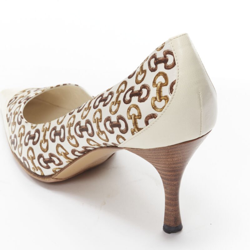 Women's Gucci Leather Trim Bamboo Satin Pumps