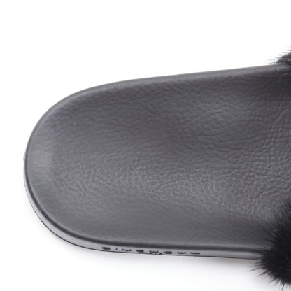 Women's Givenchy Mink Fur Logo Pool Slides