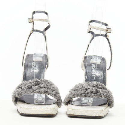 Women's Gianni Versace Shearling Ankle Sandals