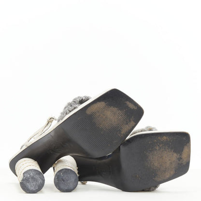 Women's Gianni Versace Shearling Ankle Sandals