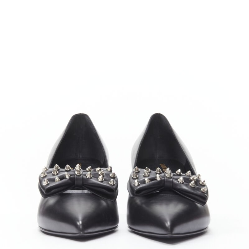 Women's Saint Laurent Studded Bow Pointed Pumps