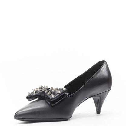 Women's Saint Laurent Studded Bow Pointed Pumps