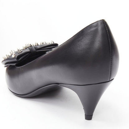 Women's Saint Laurent Studded Bow Pointed Pumps