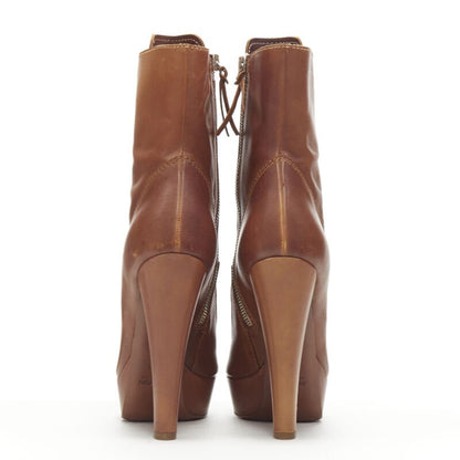 Women's Miu Miu Leather Platform High Heel Booties