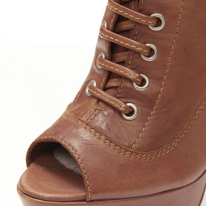 Women's Miu Miu Leather Platform High Heel Booties