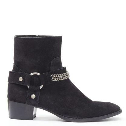 Women's Saint Laurent Wyatt Suede Chain Boots
