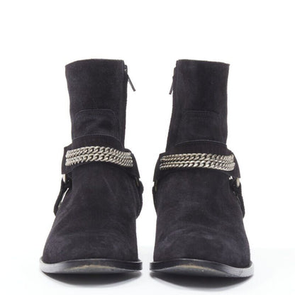 Women's Saint Laurent Wyatt Suede Chain Boots