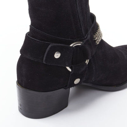 Women's Saint Laurent Wyatt Suede Chain Boots