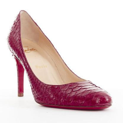 Women's Christian Louboutin Leather Round Toe Pumps