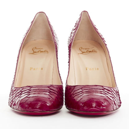 Women's Christian Louboutin Leather Round Toe Pumps
