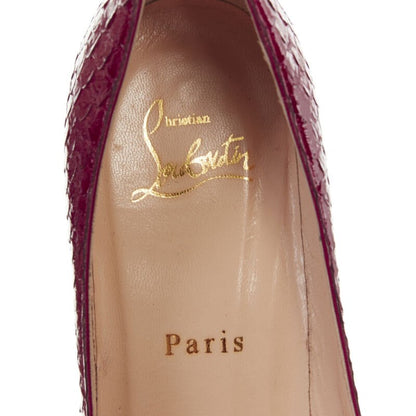 Women's Christian Louboutin Leather Round Toe Pumps