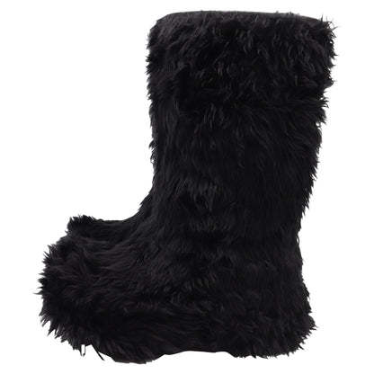 Men's Balenciaga + Crocs™ Platform Boots in Black Faux Fur and Rubber