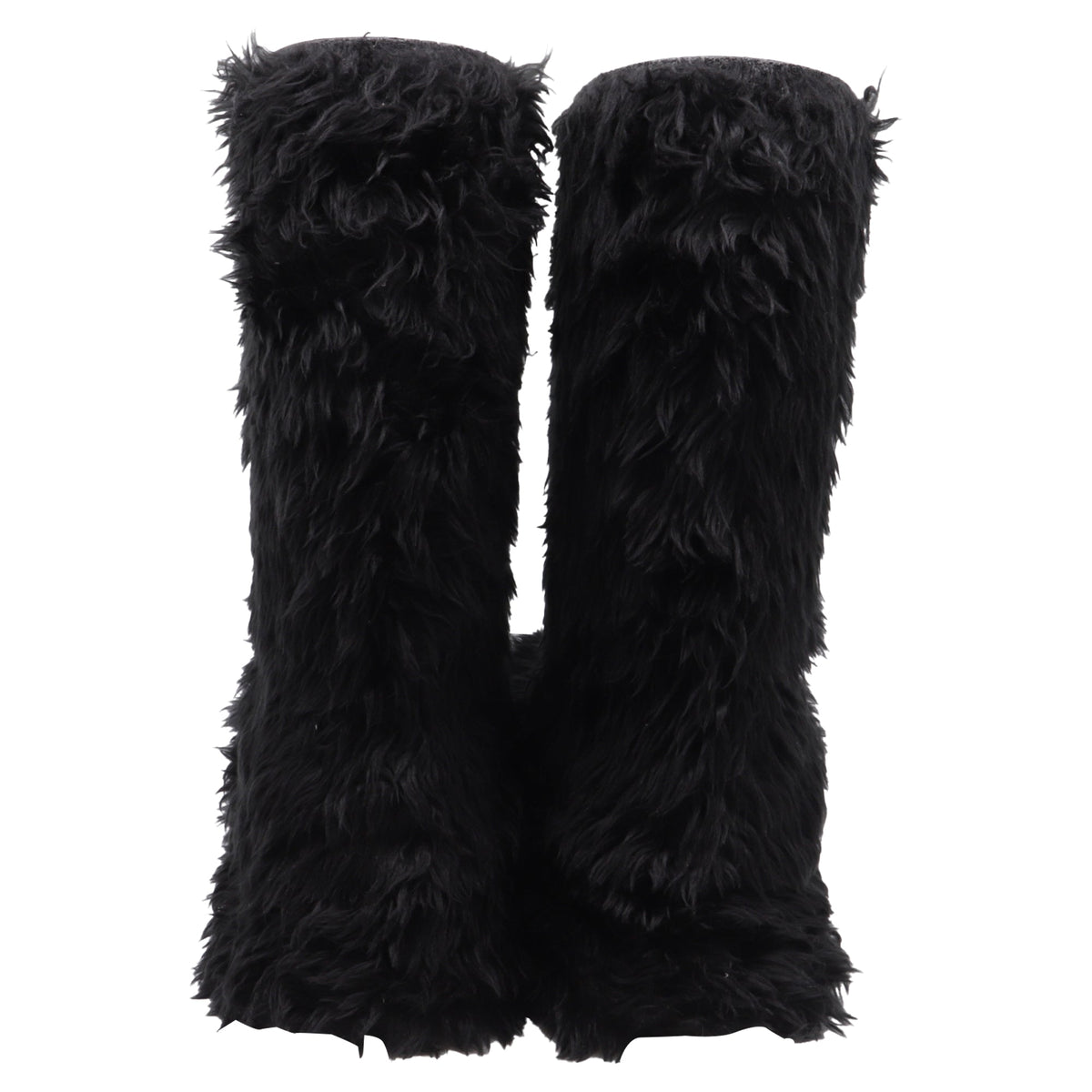 Men's Balenciaga + Crocs™ Platform Boots in Black Faux Fur and Rubber