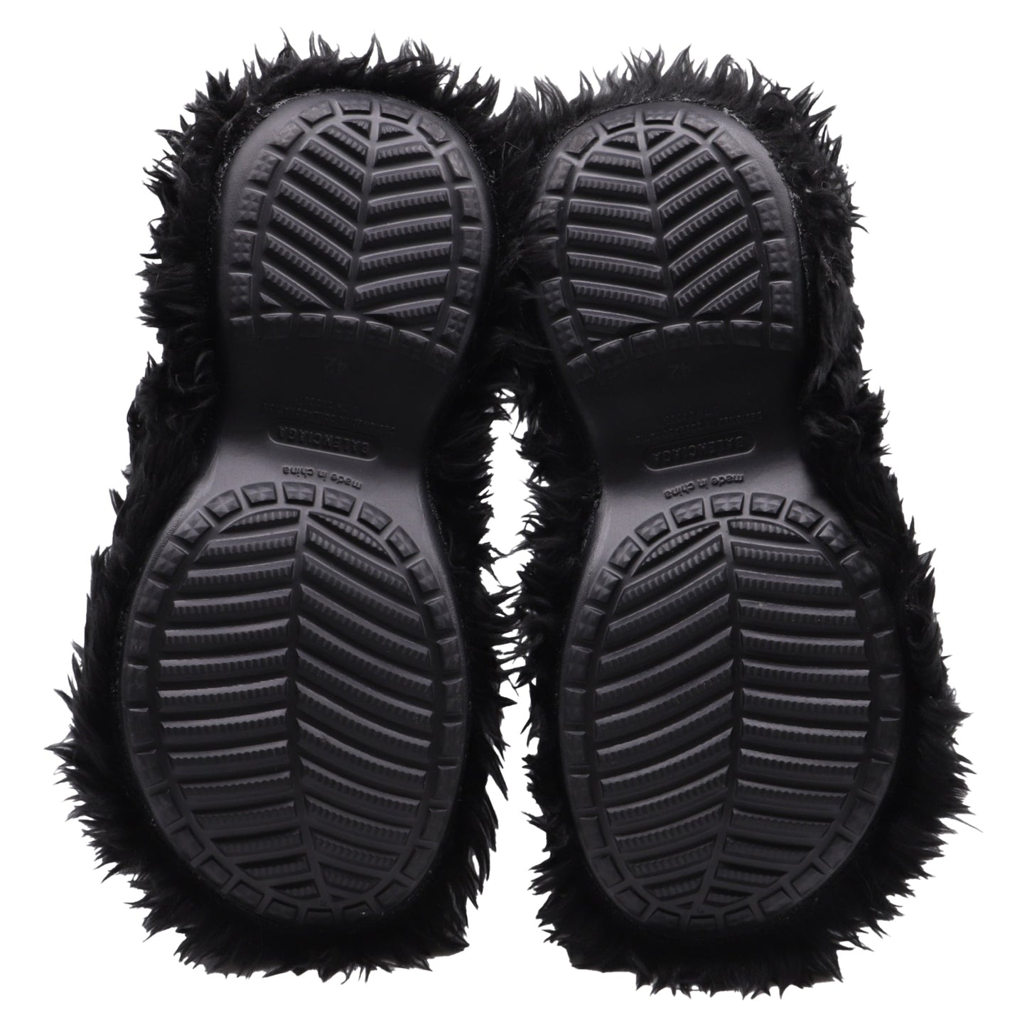 Men's Balenciaga + Crocs™ Platform Boots in Black Faux Fur and Rubber