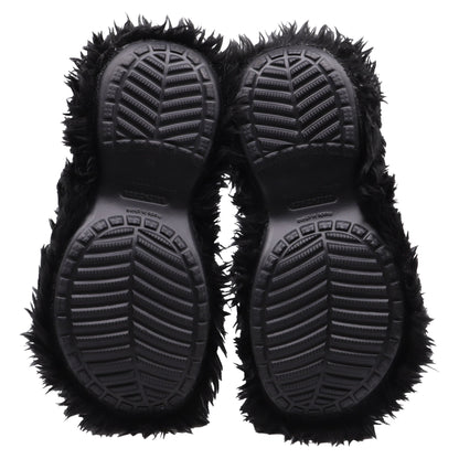 Men's Balenciaga + Crocs™ Platform Boots in Black Faux Fur and Rubber