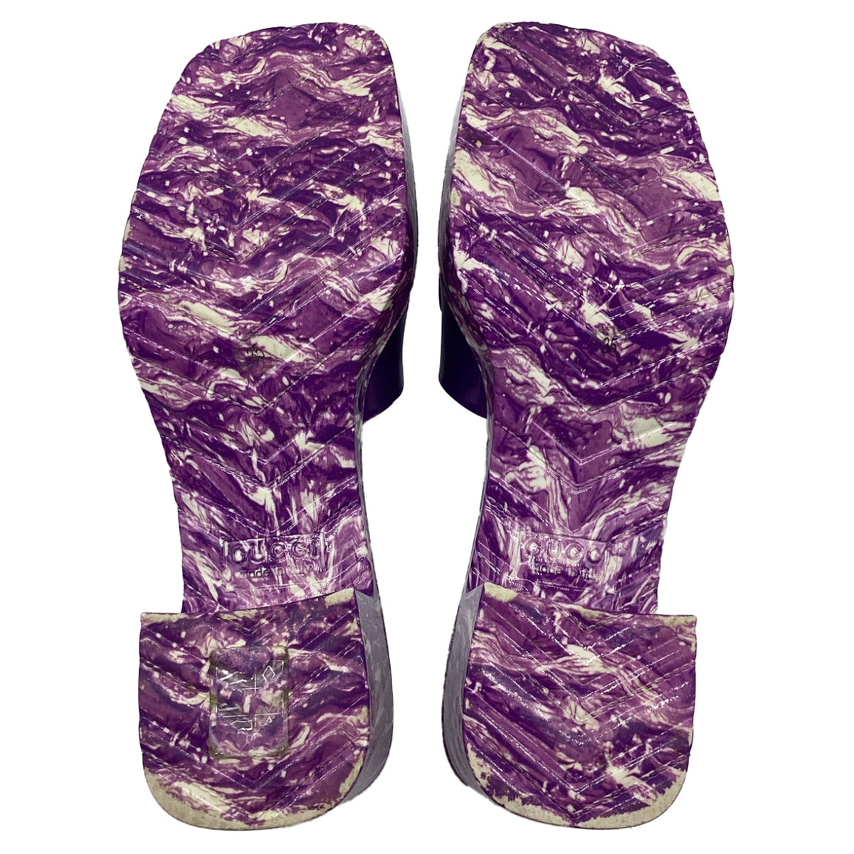 Women's Gucci Logo Slides in Purple Rubber
