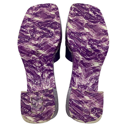 Women's Gucci Logo Slides in Purple Rubber