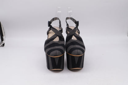 Women's Prada Platform Sandals in Multicolor Canvas