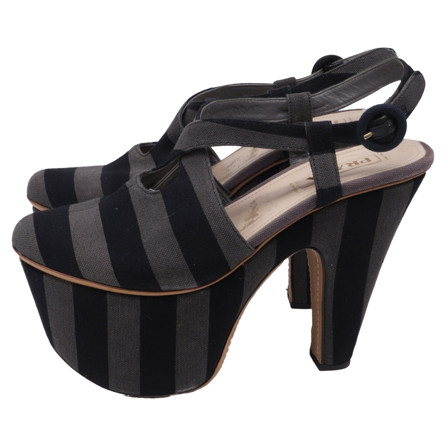 Women's Prada Platform Sandals in Multicolor Canvas