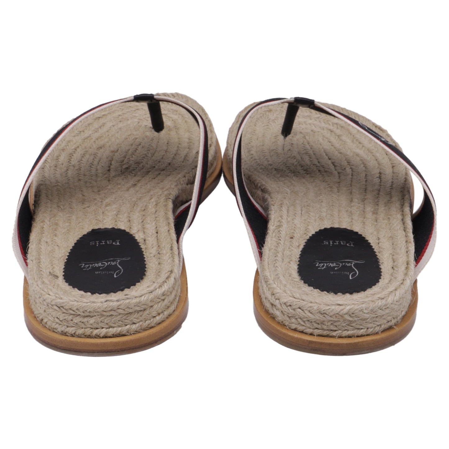 Men's  Christian Louboutin Hot Flip Slides in Multicolor Jute
