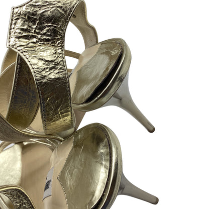 Women's Jimmy Choo Strappy Sandals in Gold Leather