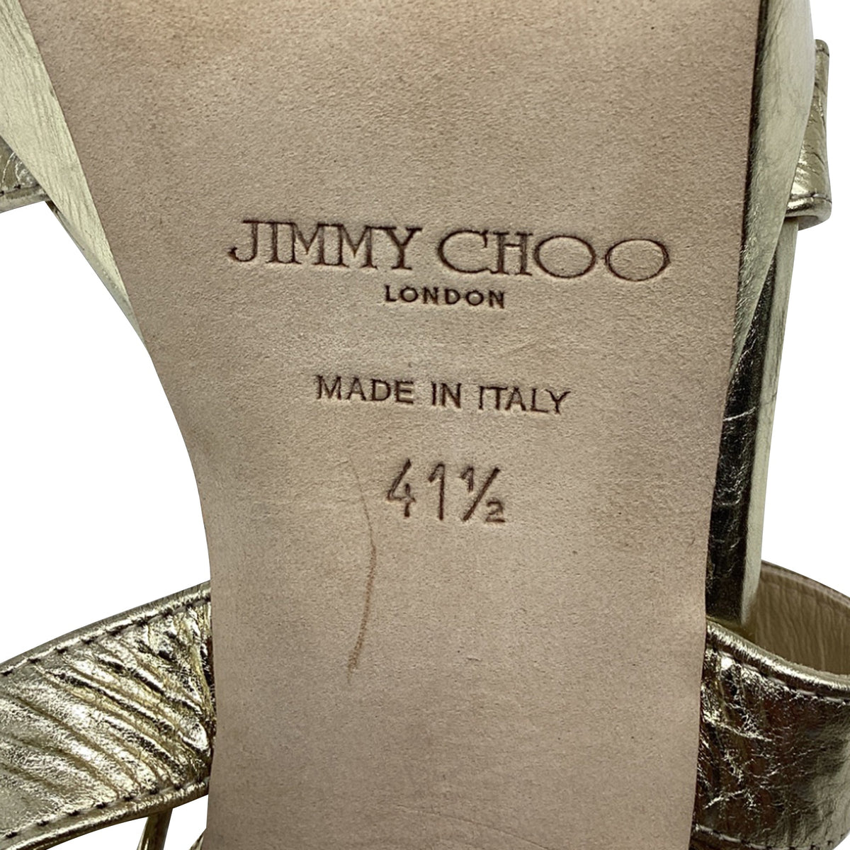 Women's Jimmy Choo Strappy Sandals in Gold Leather
