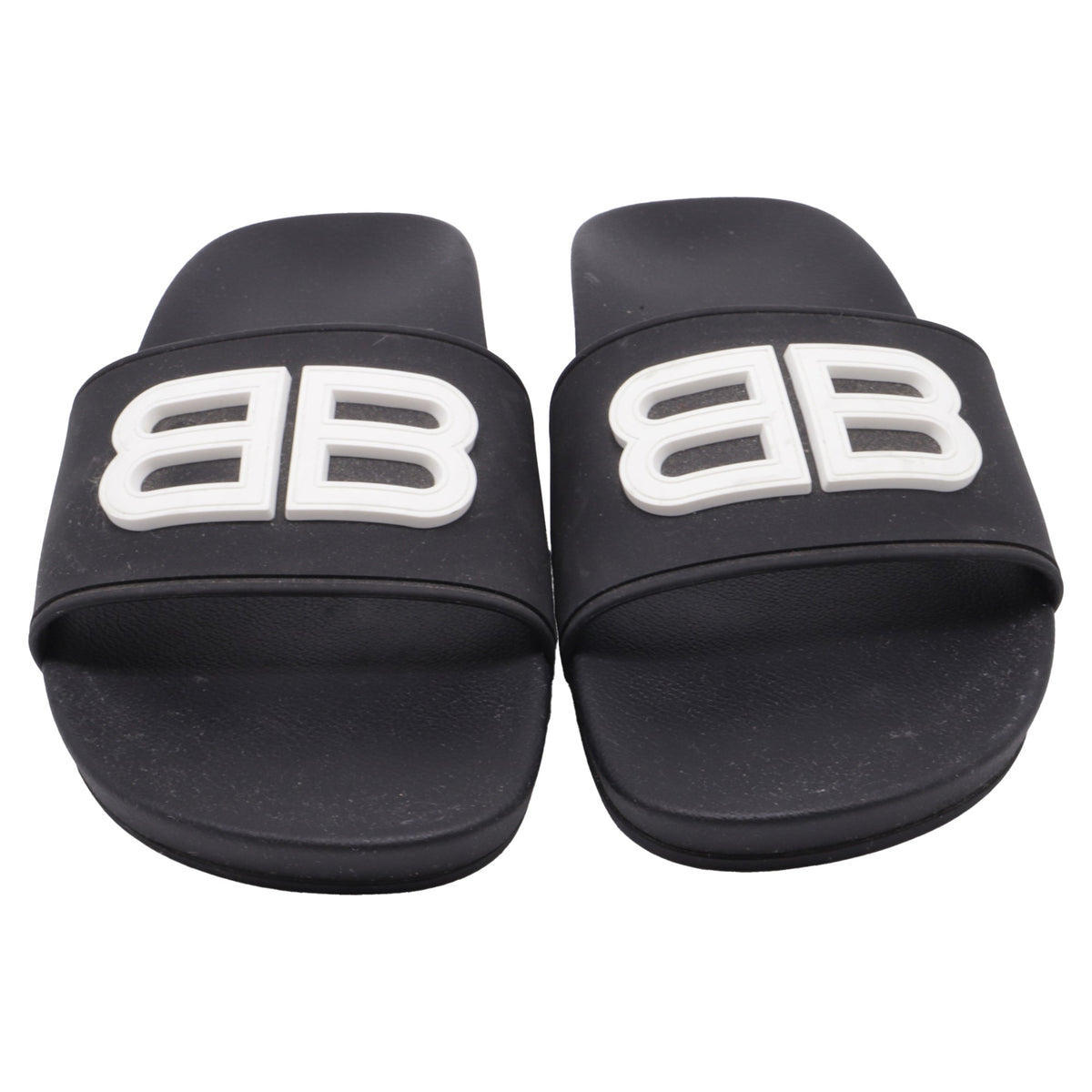 Women's Balenciaga BB Pool Clogs in Black Rubber