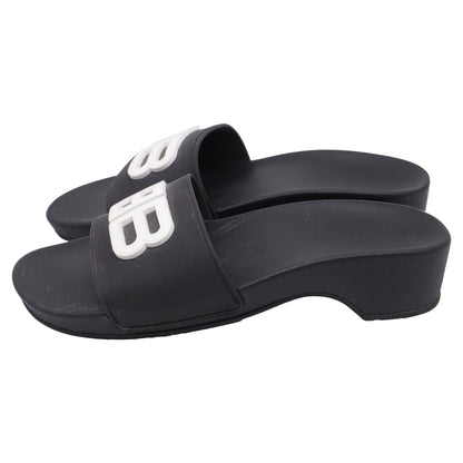 Women's Balenciaga BB Pool Clogs in Black Rubber