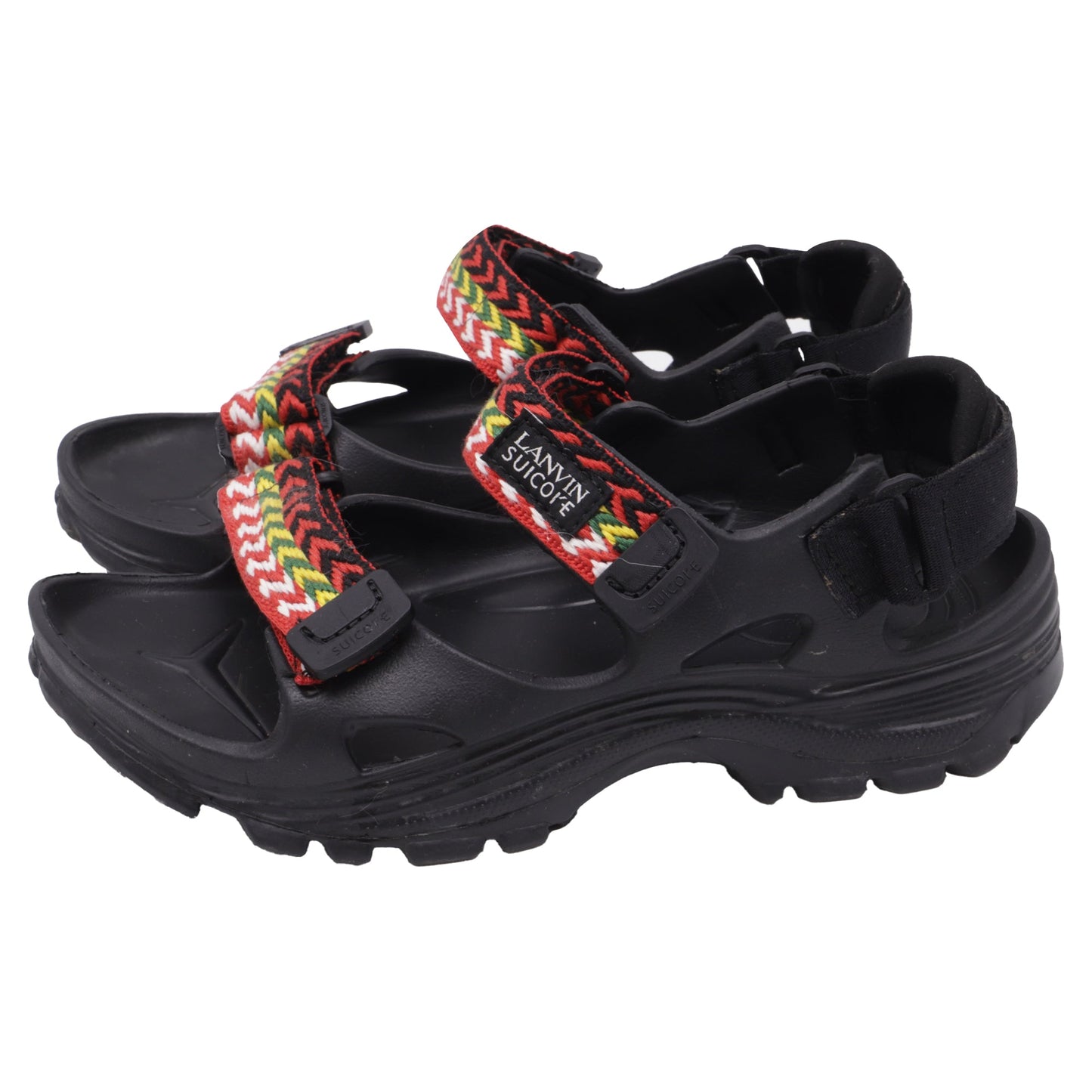 Women's Lanvin x Suicoke Wake Curb Sandals in Black Rubber