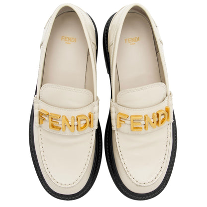 Women's Fendi Leather Fendigraphy Platform Loafers - Size 10 / 40