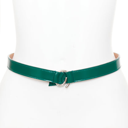 Alaia leather silver swirl loop hook skinny belt