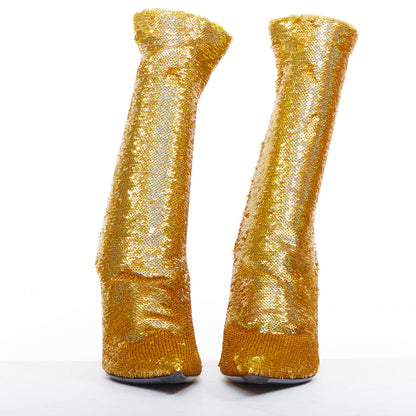Women's Balenciaga Demna Knife sequins point toe sock boots