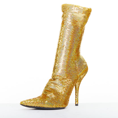 Women's Balenciaga Demna Knife sequins point toe sock boots