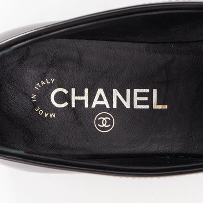 Women's Chanel Heart CC leather quilted platform penny loafers