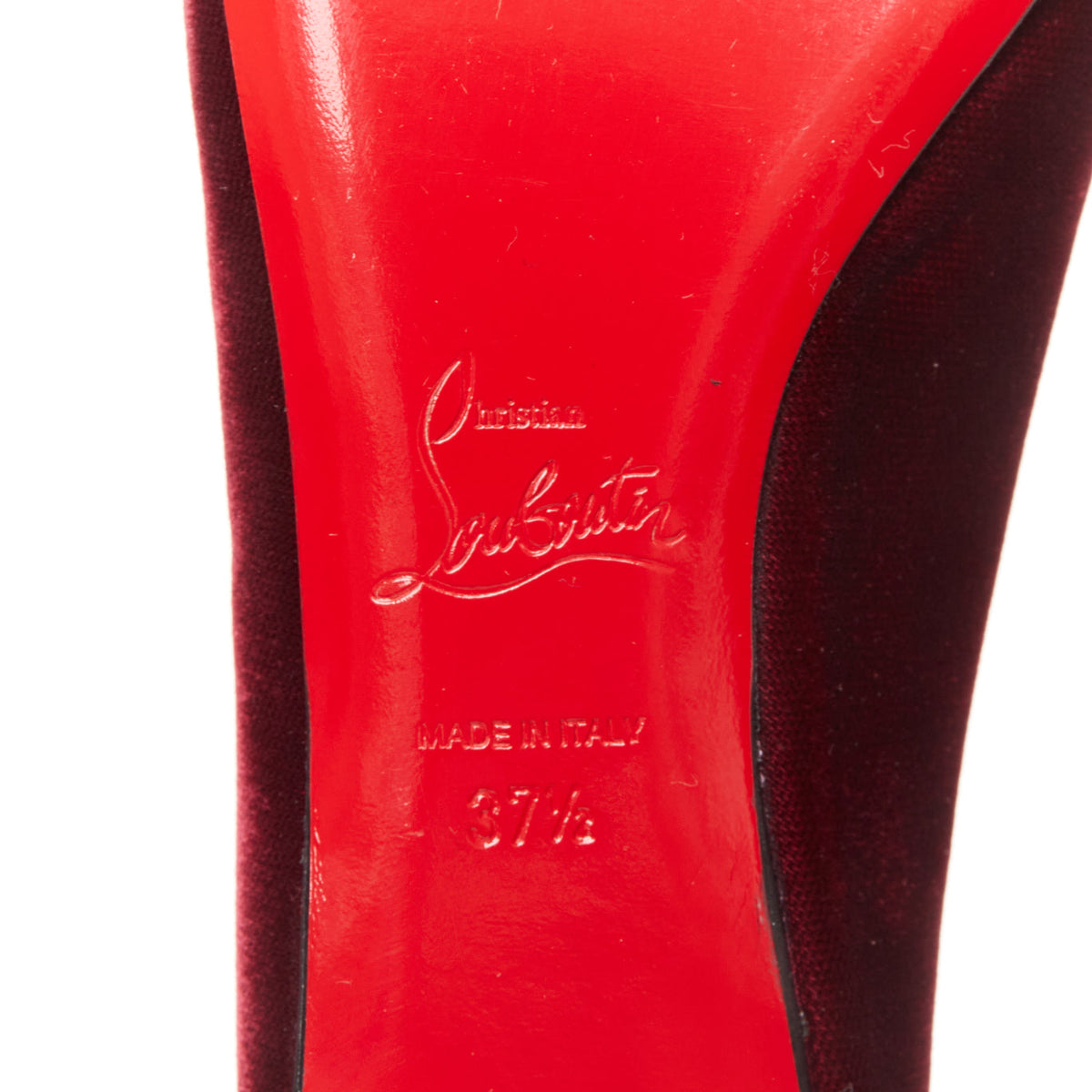 Women's Christian Louboutin Minnie Flat velvet flannel ruched flats