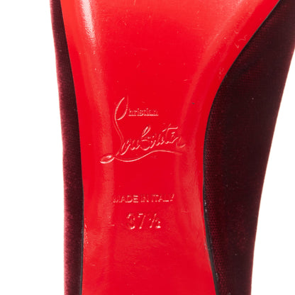 Women's Christian Louboutin Minnie Flat velvet flannel ruched flats