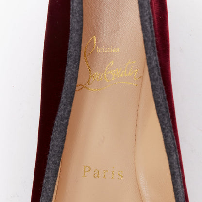 Women's Christian Louboutin Minnie Flat velvet flannel ruched flats
