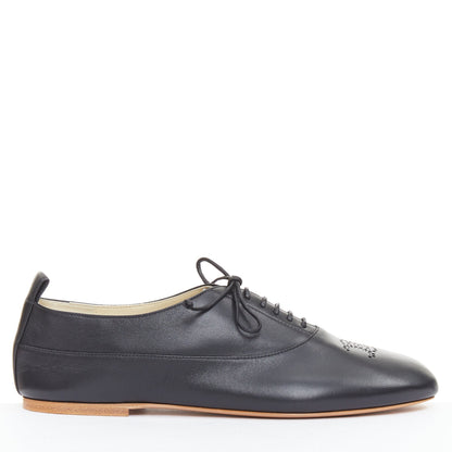 Women's Celine Lise Triomphe Richelieu leather flat oxfords