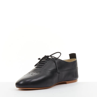 Women's Celine Lise Triomphe Richelieu leather flat oxfords