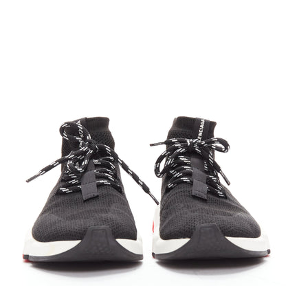 Men's Balenciaga Speed white red logo laced sock sneakers